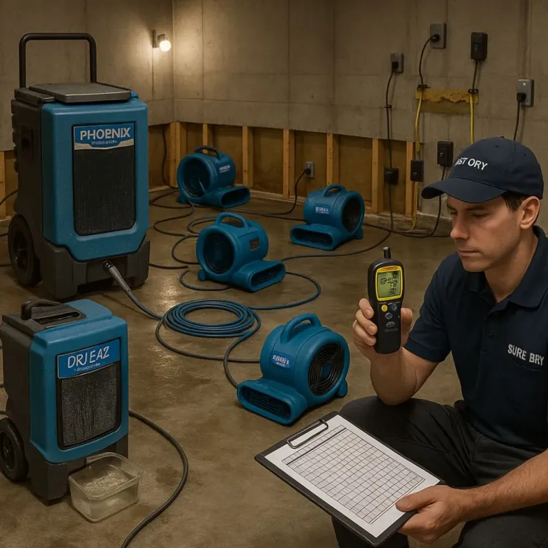 Structural Drying and Dehumidification process in Meridian, ID